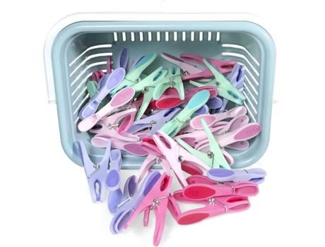 Pinzas de Plástico Cesta de Plástico Rectangular Pinzas para la Ropa Resistente al Óxido y la Humedad Agarre Fuerte COM-FORT HOUSE