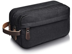 Neceser Para Hombre, Pequeño, Portátil, De Cuero, Esencial Para Viajes, Con Compartimento.