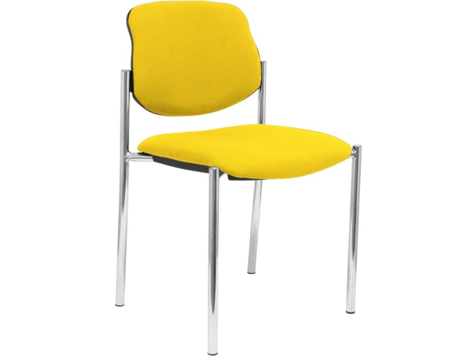 Silla de Confidente PIQUERAS Y CRESPO Villalgordo Amarillo y Chasis Cromo