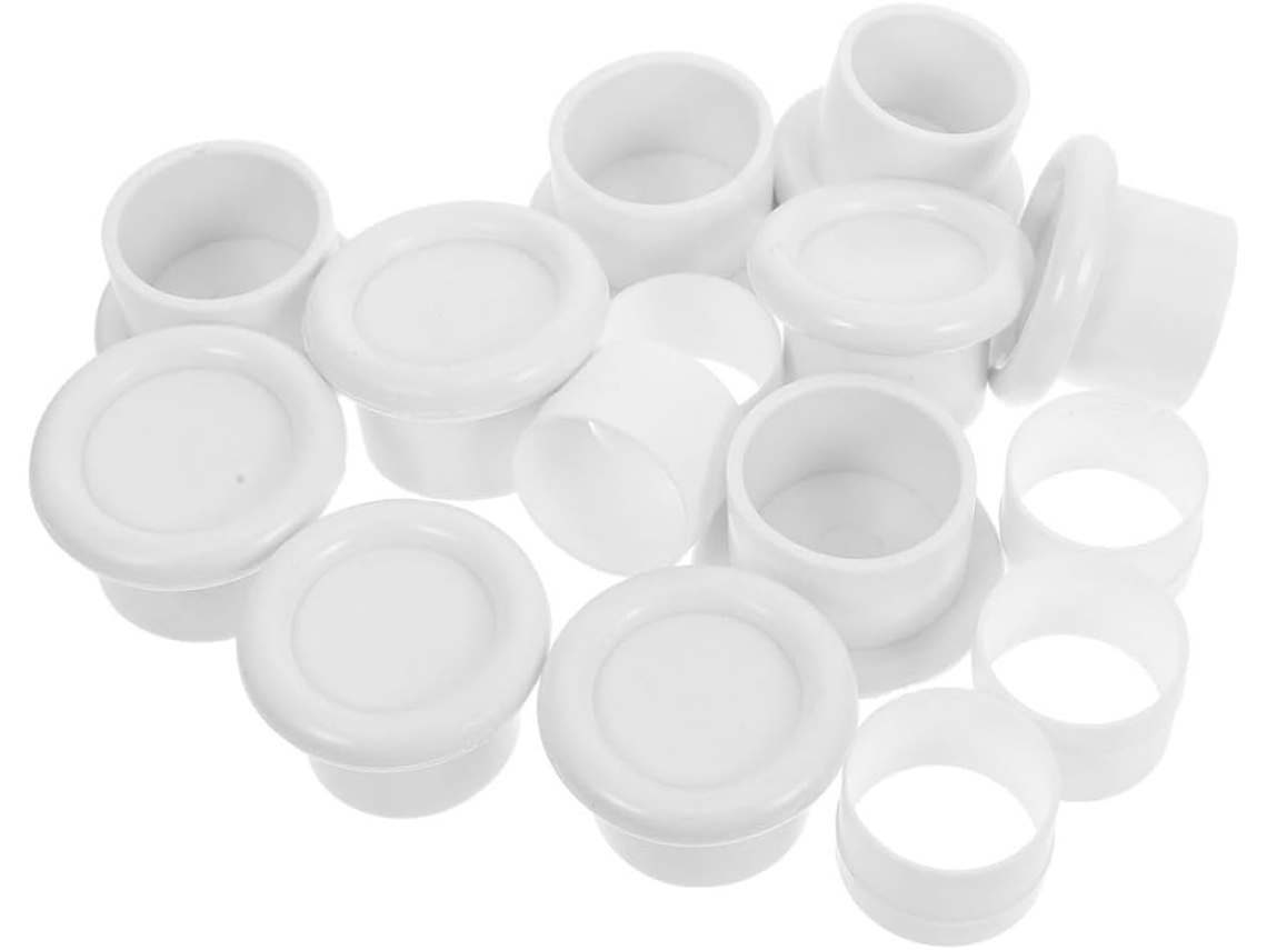 Juego 5 Tapas Antideslizantes Pvc Blanco Barras Rieles Cortina Accesorios Necesidad Taladrar Aptas Ventanas