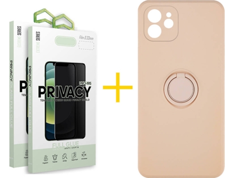 Carcasa + 2 Protectores de Pantalla para iPhone 12 Mini SKYHE Rosa Pastel