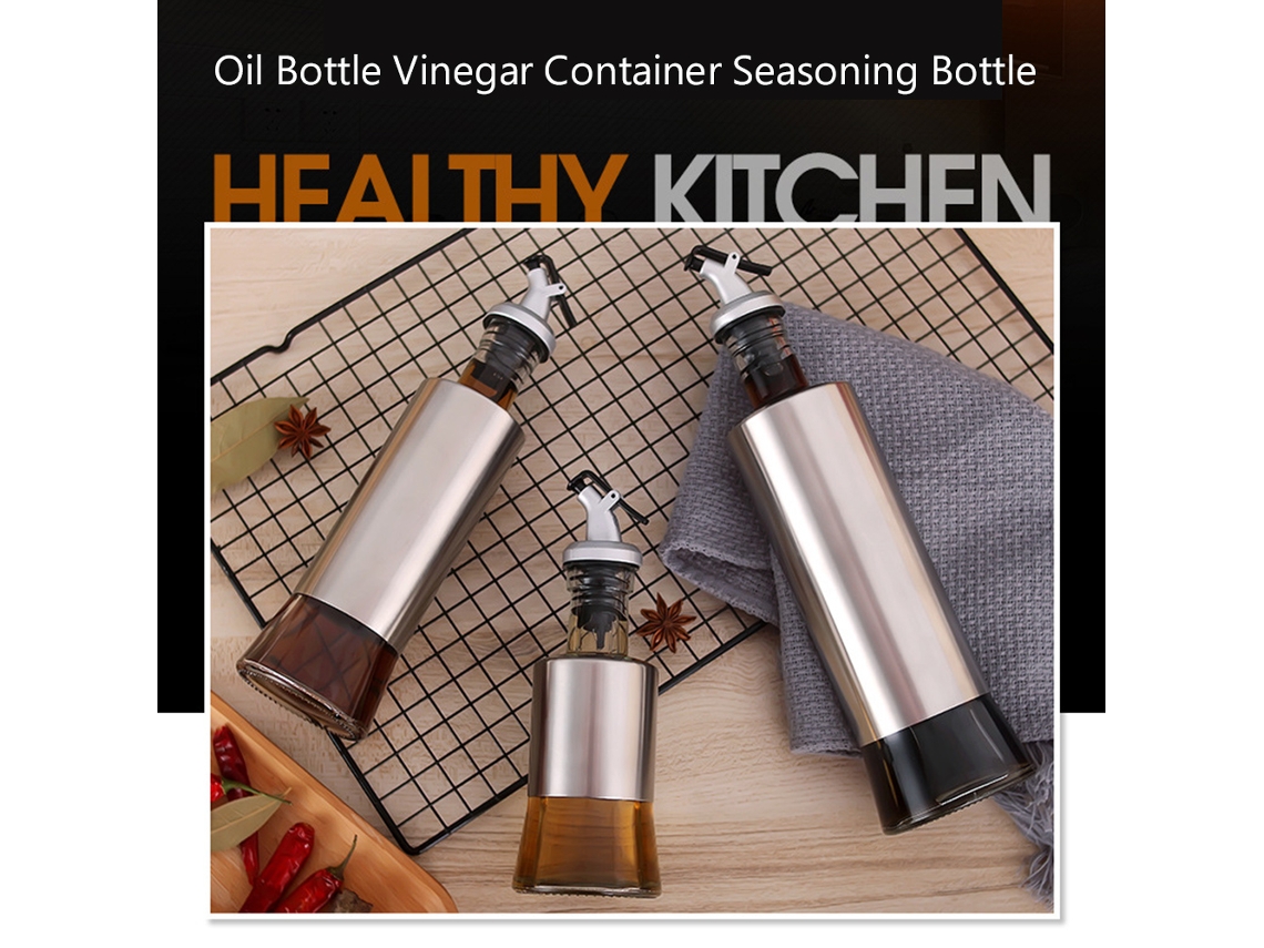 Botella Dispensadora De Aceite De Vidrio De 500 Ml Para Aceite De Oliva, Vinagre Y Condimentos. Ideal Para Cocina Y Camping.