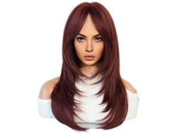 Peluca De Simulación De 64 Cm Estilo Europeo Y Americano Para Mujer, Cabello Largo, Raya Al Medio.