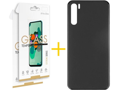 Kit Funda + 2 Protectores de Pantalla Oppo A91 SKYHE Liso (Negro)