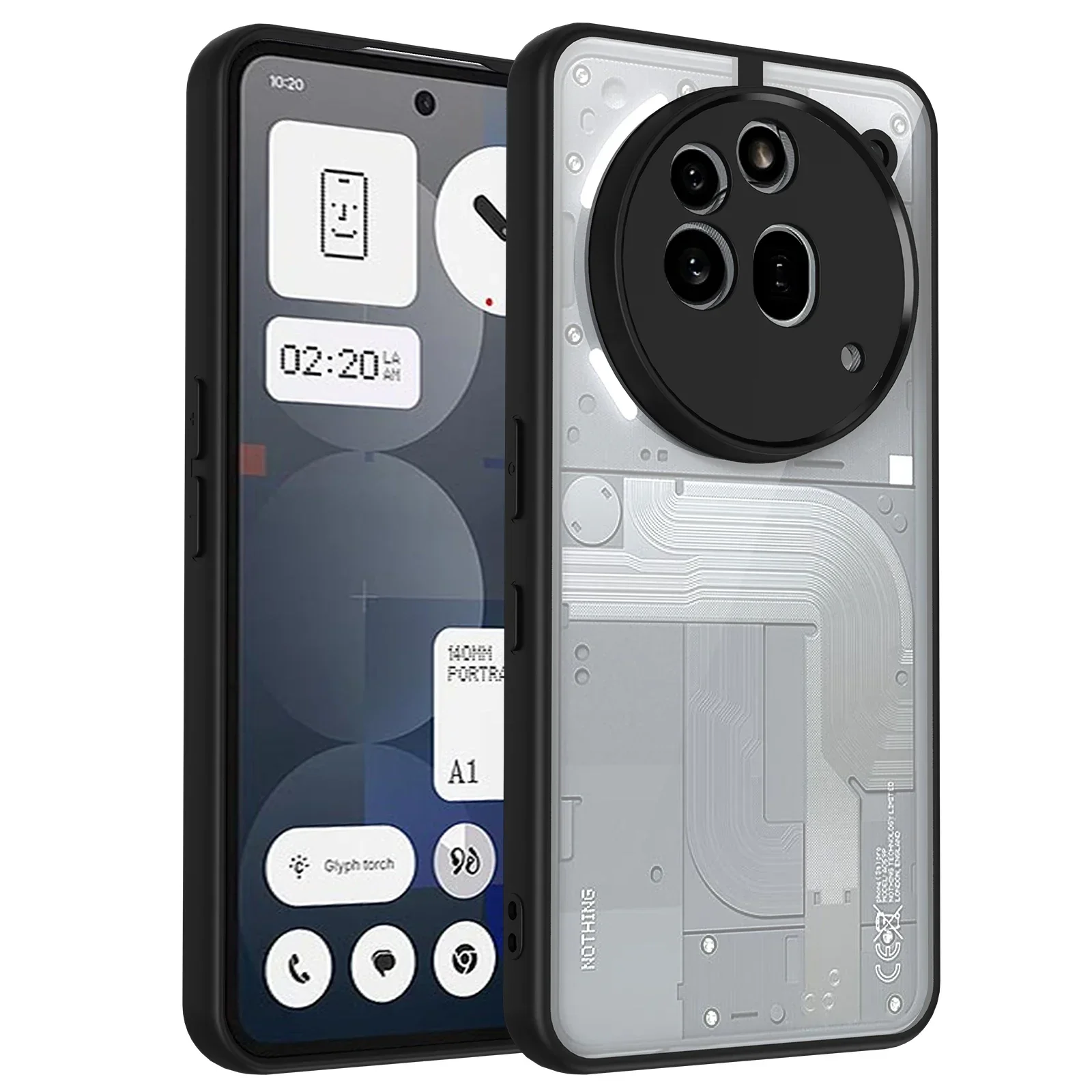 (negro, Nothing Phone (2a) Plus) Funda Para Teléfono Pctpu Con Placa Trasera Rígida A Prueba De Caídas, Funda Protectora Ultrafina Transparente