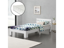 Colchón Cama Individual [ES.CASA] (204 x 94 x 68 cm - Madera de Pino - Blanco)