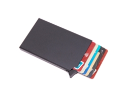 Funda De Aluminio Anti-rfid Para Tarjetas Con Botón, Tarjetero Seguro Para Hombres, Mujeres Y Empresarios.