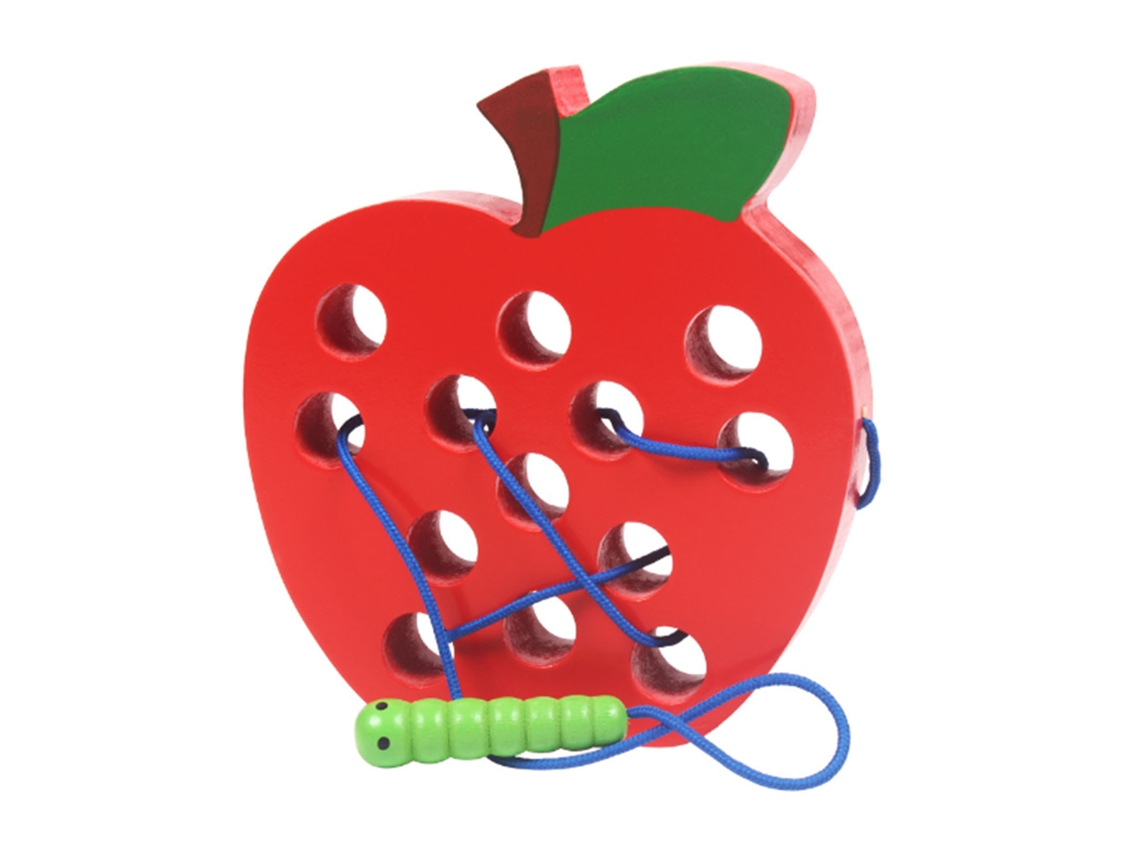-juguete De Encaje De Madera Montessori: Gusano Comiendo Frutas, Juego De Viaje Para Niños, Educación Temprana Manzana