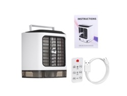 Mini enfriador portátil USB con aire acondicionado y luz LED.