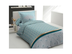 Juego nórdico 140 x 200 cm: Funda nórdica + 1 funda de almohada - 100% Algodón - Verde esmeralda HOME LINGE PASSION