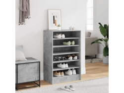 Mueble Zapatero | Armario Zapatero Madera Contrachapada Gris Hormigón 60x35x92 Cm