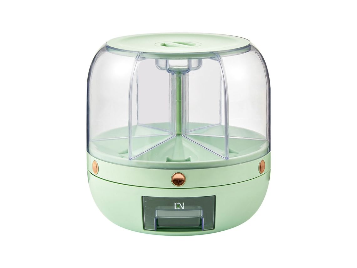 Caja Transparente Giratoria Para Almacenar Granos Con Compartimentos Para La Cocina.
