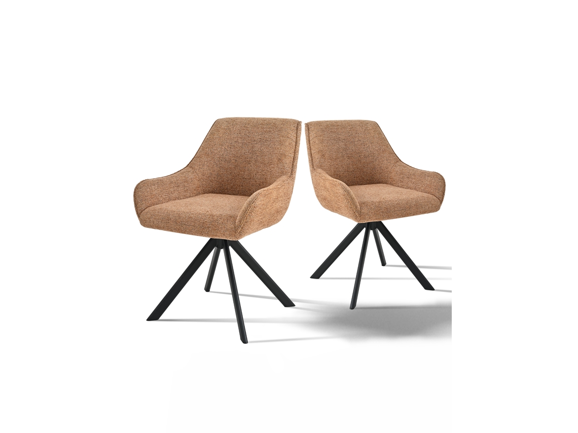 Sillas De Comedor Goeurvant 1178(pack De 2, Naranja, Chenilla)