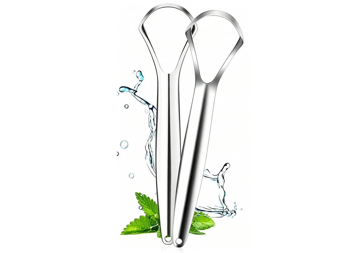 Set De Raspadores De Lengua 2 Piezas, Diseño Antiadherente, Fácil De Limpiar Y Esterilizar Para Uso Doméstico Y Viajes.