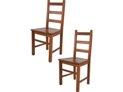 Conjunto de 2 Cadeiras T M C S Rustica (Castanho Noz Claro - 97x45x42 cm - Madeira)