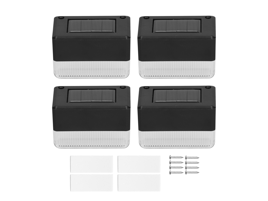 2026-4pcs Lámpara Solar De Escalera 3led Lámpara De Peldaño Luz De Paisaje Para Jardín Exterior Camino Patio Decoración