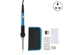 Juego de soldador eléctrico de 60 W con lápiz para pirograbado y grabado en madera, enchufe británico, 220 V CA.