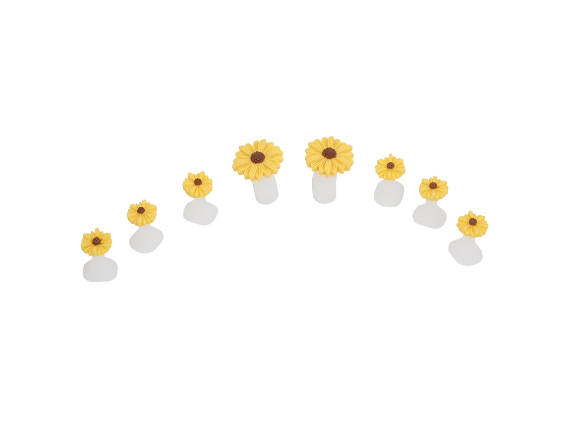 8 Piezas Separadores De Dedos De Silicona Florales Para Pedicura Y Arte De Uñas 07
