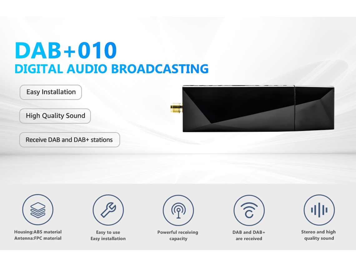 Sintonizador De Antena Dab+ Box Radio Fm Digital Transmisión Usb Para Coche Android 5.1+ (solo Países Con Señal Dab)