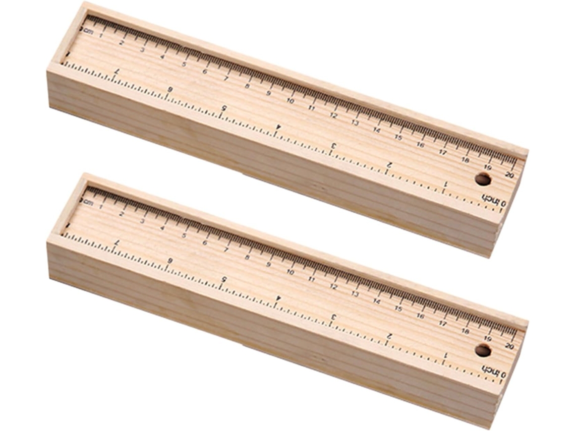 Juego De 2 Estuches De Madera Para Lápices Con Cajón Deslizante