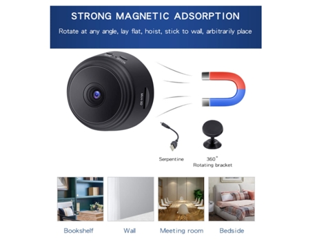 Mini Camara Oculta 1080P Hd con Video Live Feed Wifi Negro BISBISOUS