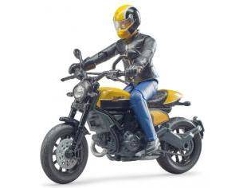 Vehículo BRUDER moto Ducati Scrambler con piloto