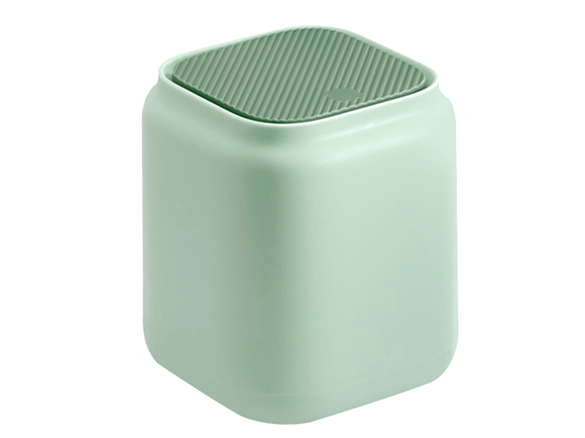 Papelera de escritorio mini Baok con tapa para el hogar, dormitorio y estudio - Verde