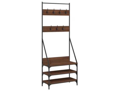 Perchero VIDAXL con zapatero roble marrón (72x34x184 cm)