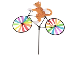 Adornos de bicicleta giratoria con forma de gato amarillo