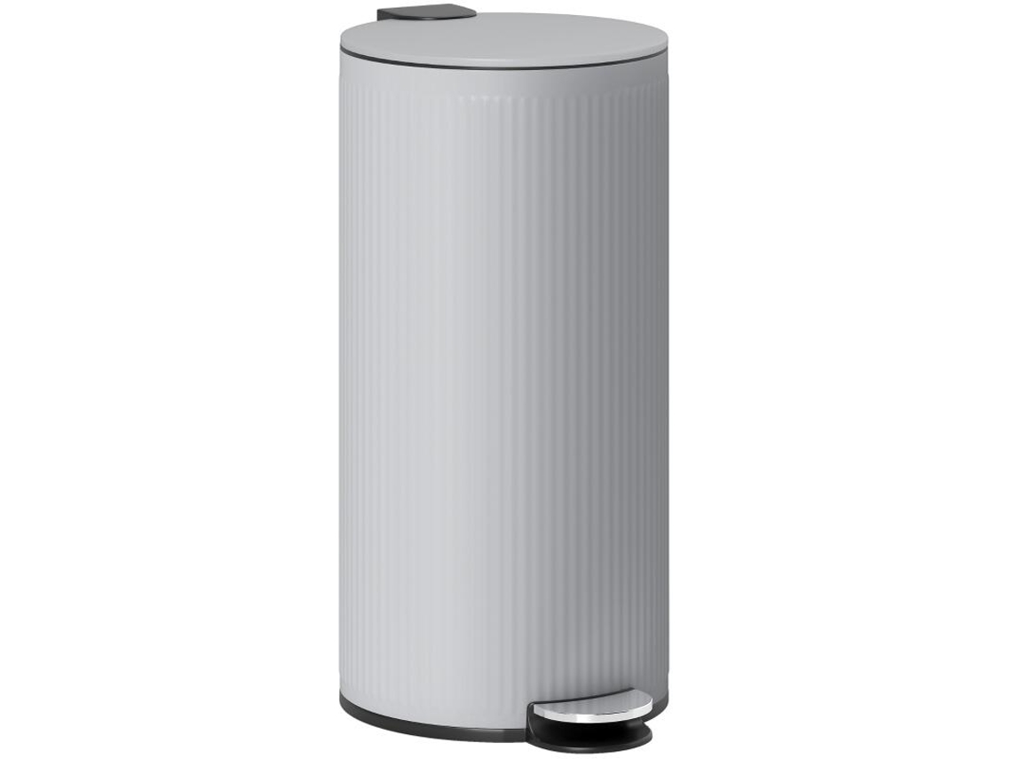 Cubo de basura de 30 l con pedal, contenedor interior extraíble y tapa de cierre suave, gris, 36 x 30 x 60,5 cm, Bga Store