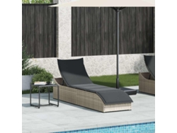 Maison Exclusive - Tumbona Plegable Con Cojín Y Espacio Gris Claro Ratán Sintético
