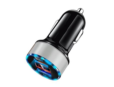 Cargador de teléfono para coche Carga rápida Plug Play Pantalla digital Cargador de coche inteligente USB dual Encendedor de cigarrillos para MP3-P...