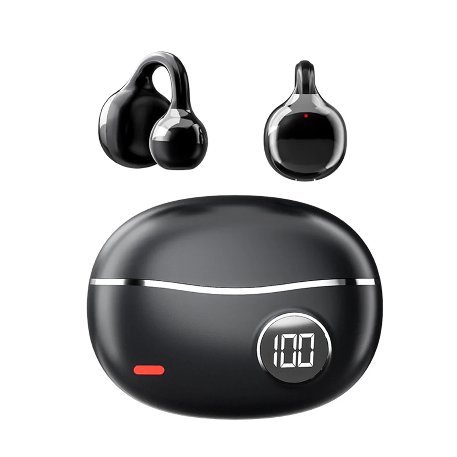 Auriculares Bluetooth MDUG con clip y pantalla digital (negros)