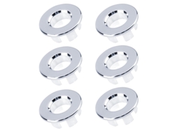 Juego de 6 anillos antidesbordamiento para baño, accesorio de cobre fino y plata Tommy01