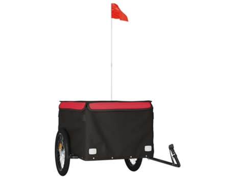 Remolque VIDAXL para bicicleta hierro negro y rojo (45 kg)