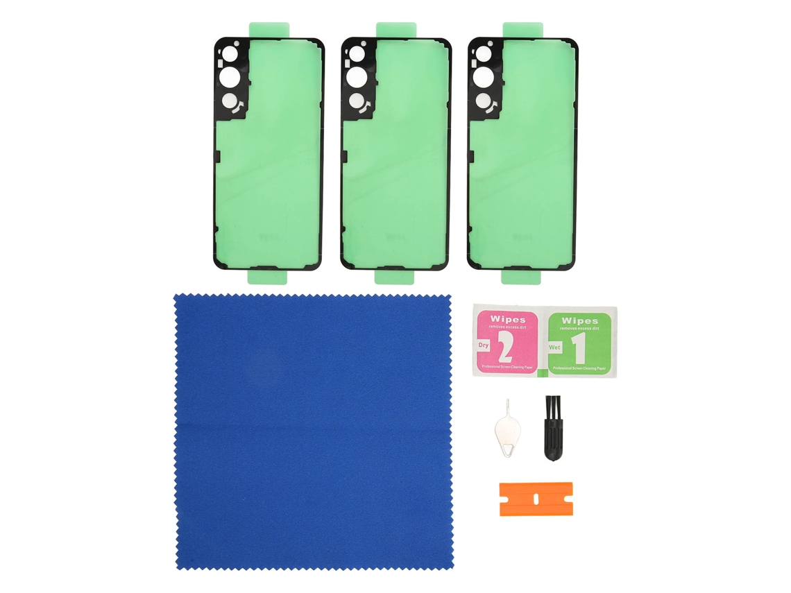 2026 Adhesivo de doble cara para la tapa trasera de la batería del Samsung Galaxy S22 SM S901 con kit de limpieza (3 unidades)