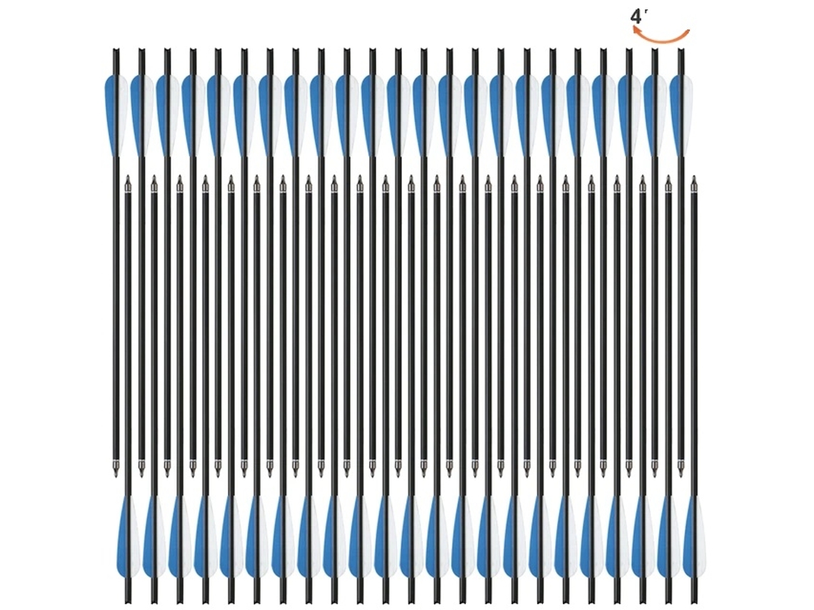 Flechas de carbono, material de carbono mixto, punta de flecha extraíble, 48 piezas, 20 pulgadas, azul OEM