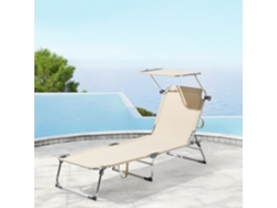 Tumbona Plegable Legorreta [EN.CASA] Beige  (189 x 57 x 28 cm )