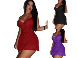 2026-ropa De Dormir Para Mujer Con Encaje Cuello En V Vestido Lingerie Talla Grande Sling Pijama