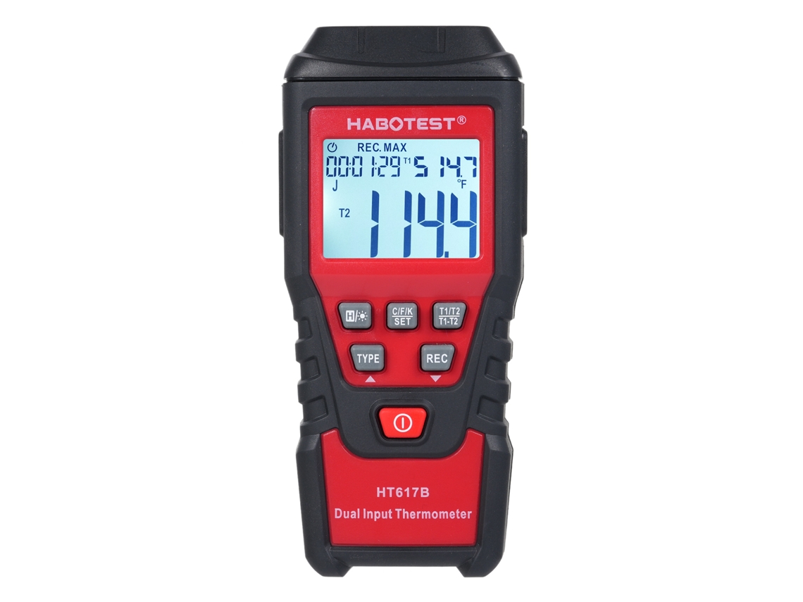 Termómetro Digital Portátil De 2 Canales Ht617b Para Temperatura Líquida Industrial