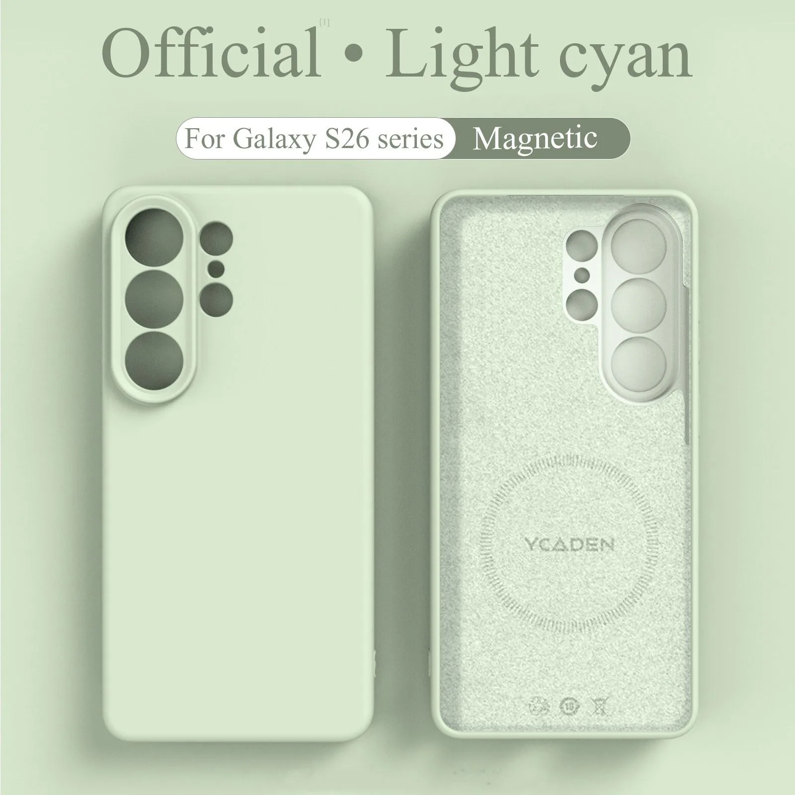 (galaxy S23 Color Cian Claro) Funda Magnética De Silicona Líquida Para Teléfono Samsung, Funda Protectora De Tpu Suave.