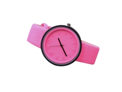 Reloj De Pulsera Para Parejas De Estudiantes Con Números Arábigos, Correa De Poliuretano Y Movimiento De Cuarzo (rojo Rosado).