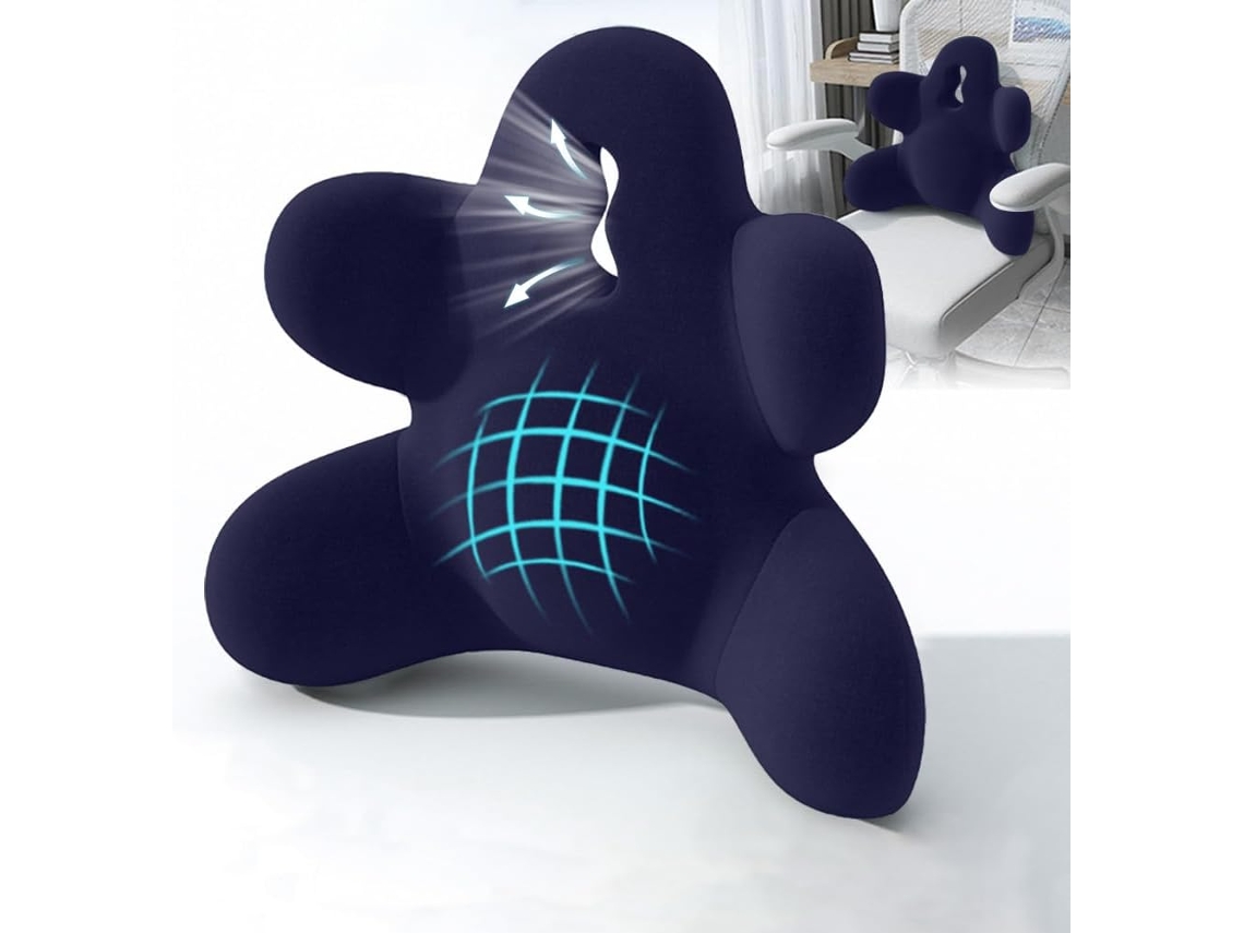 Almohada De Apoyo Lumbar Para Silla De Oficina, Almohada Ergonómica De Espuma Viscoelástica Para El Respaldo, Azul Oscuro Digitallab