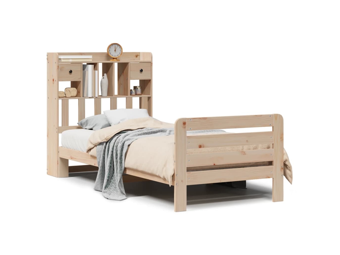 Maison Exclusive - Cama Con Estantería Sin Colchón Madera Maciza De Pino 90x200 Cm