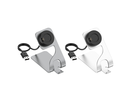 Base de carga metálica magnética giratoria Garmin Fenix 6 (Plata)