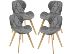 Conjunto de 4 sillas de Comedor [en.casa]  Älmhult 78x47x52 cm - Gris