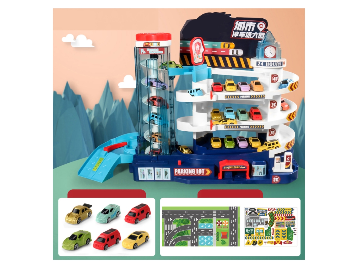 -juguete De Carril De Coches Flexible Deslizador Por Gravedad Regalo De Cumpleaños Pista Eléctrica 6 Coches Niños