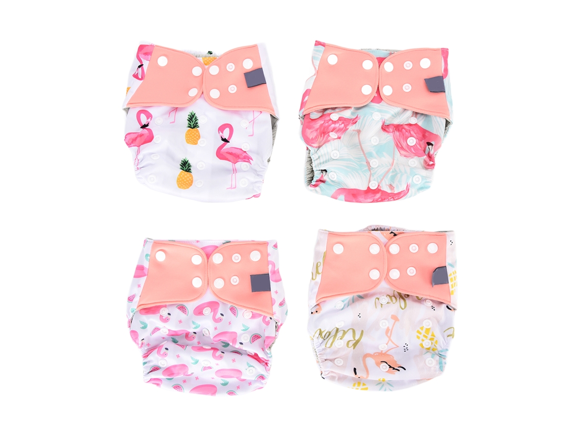 4 Pañales De Tela Ajustables, Lavables Y Reutilizables Para Bebés Niños Y Niñas.