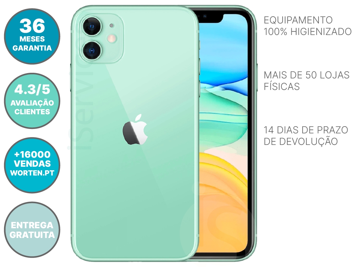 iPhone 11 APPLE (Reacondicionado Marcas Mínimas - 6.1'' - 64 GB