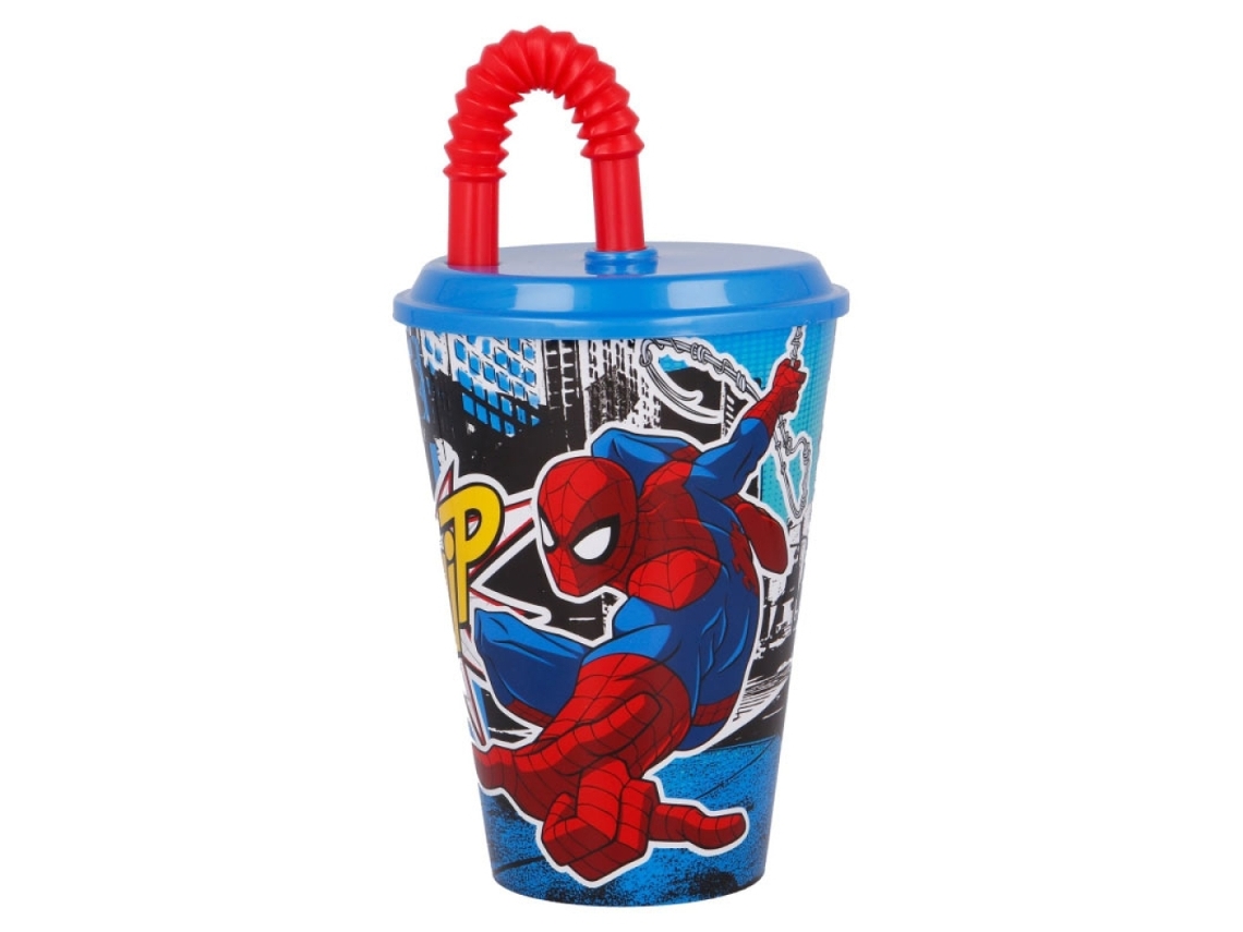 Taza con pajita Spiderman MARVEL